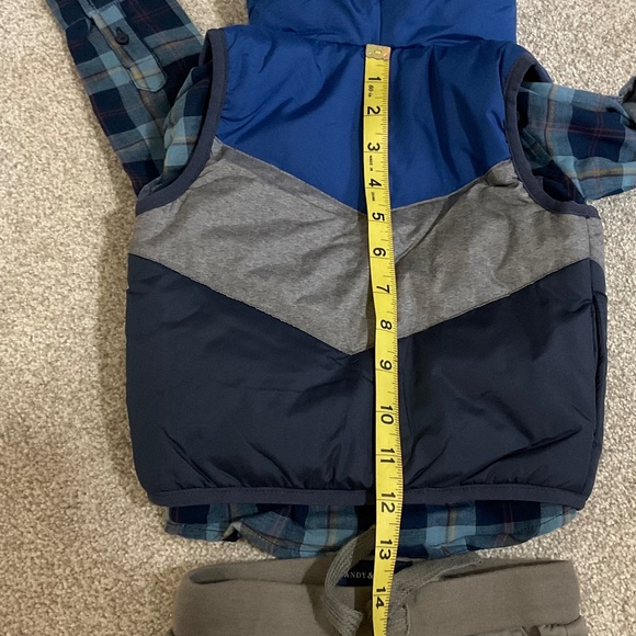 Andy and Evan infant boys 2pc Hooded Puffer Vest Shirt and Pants set 9-12M - Picture 15 of 16